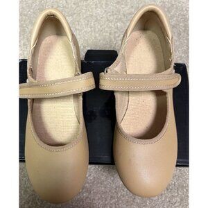 Linodes Easy Strap Tap Shoe Dance for Girls Big Kid Size 3.5 Tan